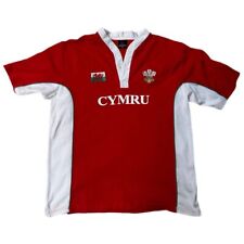WALES CYMRU Red Manav Short Sleeve Rugby Shirt Jersey Size Men's XL Polo Jumper for sale  Shipping to South Africa