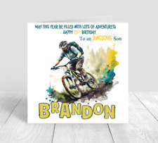 Personalised Mens Birthday Card,  Mountain Bike Birthday Card Happy Birthday for sale  Shipping to South Africa