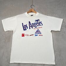 Camisa masculina Los Angeles Triathlon 1999 vintage tamanho grande branca Bally Series usada, usado comprar usado  Enviando para Brazil
