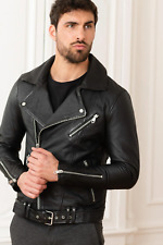 Black leather jacket d'occasion  Expédié en Belgium