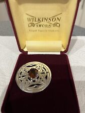 Wilkinson Sword Lead Free Pewter Vintage Brooch With Stone In Box  RARE UNIQUE for sale  Shipping to South Africa