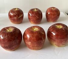 Juego de seis velas decorativas de fruta de manzana roja exhibición o uso segunda mano  Embacar hacia Argentina
