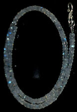 Usado, Collar de cadena arco iris de piedra lunar de plata esterlina 925 de 12-40" cuentas redondas de 5-6 mm segunda mano  Embacar hacia Argentina