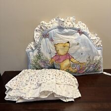 Classic Pooh Honey Pot Nursery Crib Bedding 2 Pc Set Headboard And Skirt White for sale  Shipping to South Africa