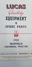 Lucas C.A.V. equipment spare parts catalogue 1958 Nuffield Universal Tractor 832 for sale  Canada