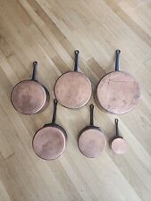 Vintage/Antique Nesting French Copper Pots Hand Forged Set of 6 for sale  Shipping to South Africa