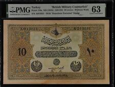 Usado, Turquía 10 Livres 1918 P.#110x PMG 63 "Falsificación militar británica" segunda mano  Embacar hacia Argentina