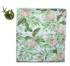 Colcha de cama de algodão indiano verde estampa floral Kantha comprar usado  Enviando para Brazil