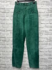 Calça feminina de couro verde camurça Pia Rucci tamanho 10 32” costura interna comprar usado  Enviando para Brazil