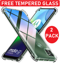 Funda blindada para Motorola Moto G9 cubierta transparente eléctrica resistente y protector de pantalla de vidrio segunda mano  Embacar hacia Argentina