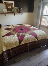 Donna Sharp King Log Cabin Star Quilt Oxford Dark Burgandy Southwestern Boho comprar usado  Enviando para Brazil