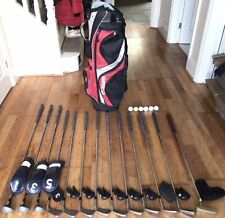 Mens Full Set Of 13 Golf Clubs Irons Woods Wilson + Head Covers+ Bag Left Handed for sale  Shipping to South Africa