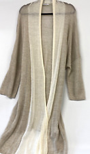 TANDEM LINEN COTTON BLEND CARDIGAN M (38) BEIGE LONG THIN KNIT 209 for sale  Shipping to South Africa