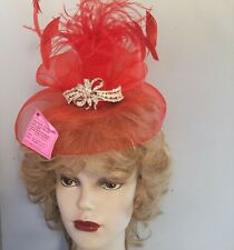 Red fascinator hat for sale  Garland