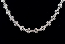 Judith Ripka Sterling Silver Cluster Cubic Zirconia Tennis Necklace for sale  Shipping to South Africa