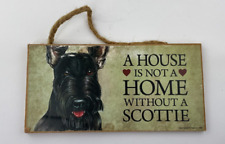 Cabide de placa de madeira para cachorro Scottish Terrier uma casa não é uma casa sem um Scottie, usado comprar usado  Enviando para Brazil