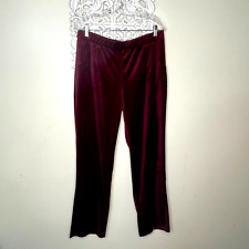 VTG Seventh Ave Women's LARGE Velour Comfy Lounge Pants Elastic Waist BERRY WINE for sale  Shipping to South Africa
