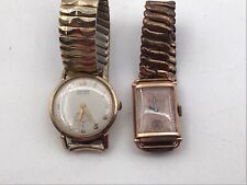 Lote de 2 relojes de pulsera vintage Gruen para hombre 10k RGP + Bulova relleno de oro 18k segunda mano  Embacar hacia Argentina