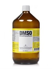 DMSO 1000ml dimethylsulfoxide, over 99,9% Purity (Ph. Eur.) in brown glass bottle til salg  Sendes til Denmark