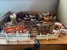 Used, Large Lot of Plastic Farm Animals Horse Goats Cows Bulls Pigs Sheep w Fencing for sale  Shipping to South Africa