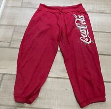 Calça de moletom feminina gráfica Coca Cola vermelha tamanho M média 7-9 Capri comprar usado  Enviando para Brazil