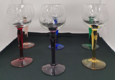 coloured stem glasses for sale  STAFFORD