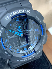 Relógio Casio G-Shock masculino GA100-1A2 quartzo azul preto resina analógico digital 5081 comprar usado  Enviando para Brazil
