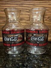 Vintage Anchor Hocking Godfather’s Pizza Coca~Cola Coke Pitcher Carafe Set Of 2, used for sale  Shipping to South Africa