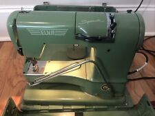 Used, Vintage Elna Portable Green Supermatic Sewing Machine in Case 722010 Switzerland for sale  Shipping to South Africa