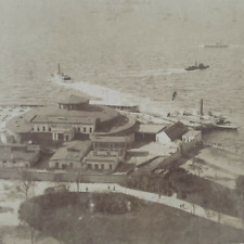 New York Castle Garden Liberty Statue City Harbor Steamer Ship Stereoview L84 for sale  Shipping to South Africa