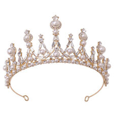 7,2 cm de altura tiara de cristal perla corona boda novia reina princesa para mujer segunda mano  Embacar hacia Argentina