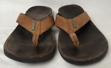 Sandálias masculinas de couro genuíno marrom tamanho 8,5M chinelo tanga Reef comprar usado  Enviando para Brazil