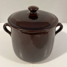 Vintage - Vulcania Italian Pottery - Crock Bean Pot Glazed Terracotta  Brown #14 for sale  Shipping to South Africa