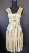 Vestido de seda floral vintage Betsey Johnson talla 2 sin mangas verde pálido arco amarillo segunda mano  Embacar hacia Mexico