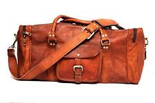 31" Leather handmade travel luggage vintage overnight weekend duffel Gym Bag til salgs  Frakt til Norway