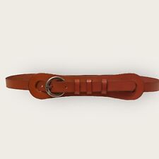 Cinturón para mujer pequeño 30-34" cuero marrón boho cabaña preppy años 80 años 90 occidental, usado segunda mano  Embacar hacia Mexico