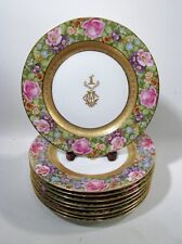 Antique Rosenthal Gold Encrusted Pink Rose Floral 9 - 10.25” Plate Armorial Mono for sale  Shipping to South Africa