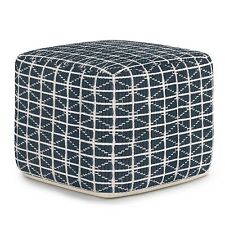 ottoman blue white poof for sale  USA