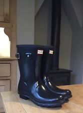 Hunter Size 5 Black Short Wellington Boots Women’s Wellies, used for sale  Shipping to South Africa