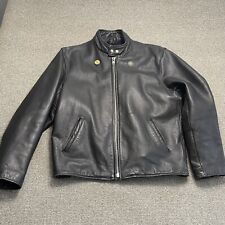 Interstate Leather Biker Motorcycle Jacket Large Coat Liner Native American Pin, used for sale  Shipping to South Africa