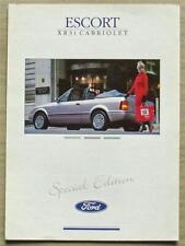Folheto de vendas de carros Ford Escort XR3i CABRIOLET edição especial 1989 #FA869 comprar usado  Enviando para Brazil