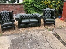 Antique green leather for sale  BOLTON