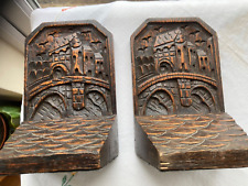 vintage wooden bookends for sale  HAVERFORDWEST
