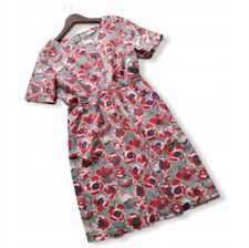 SEASALT CORNWALL lniana miętowa sukienka midi w czerwone maki XL na sprzedaż  PL