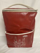 Bolso térmico de vinilo aislado rojo blanco vintage picnic/bolso de playa  segunda mano  Embacar hacia Argentina