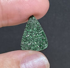 8ct 18.3x12.9x3.5mm Finest Uvarovite Green Garnet Drusy Cabochon Loose Stone for sale  Shipping to South Africa