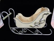 Russ Berrie Santa Claus Sleigh - 13.5" Long x 7.5" Tall - Wood & Rod Iron for sale  Shipping to South Africa