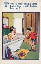 Quadrinhos Theres a Man vendendo sais de banho Ma! Shall I Show PPC H.B # 4409 Usado 1934 comprar usado  Enviando para Brazil