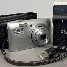 Nikon Coolpix S3700 Silver Digital Camera W/ Battery Charger Case 20.1 MP TESTED, used for sale  Shipping to South Africa