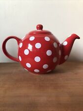 London Pottery Globe Teapot Red with White Spots for sale  HUDDERSFIELD